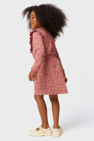 robe enfant à volants fleurs rose - 1000028375 - HEMA