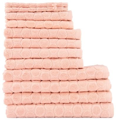 serviettes de bain - qualité épaisse - à pois rose - 1000015162 - HEMA
