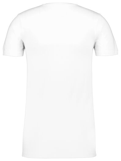 t-shirt homme slim fit col en v profond - extra long blanc blanc - 1000016217 - HEMA