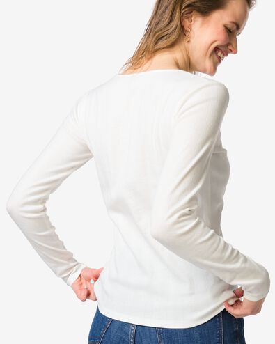 t-shirt femme Colette ajour&eacute; blanc blanc - 36207480WHITE - HEMA