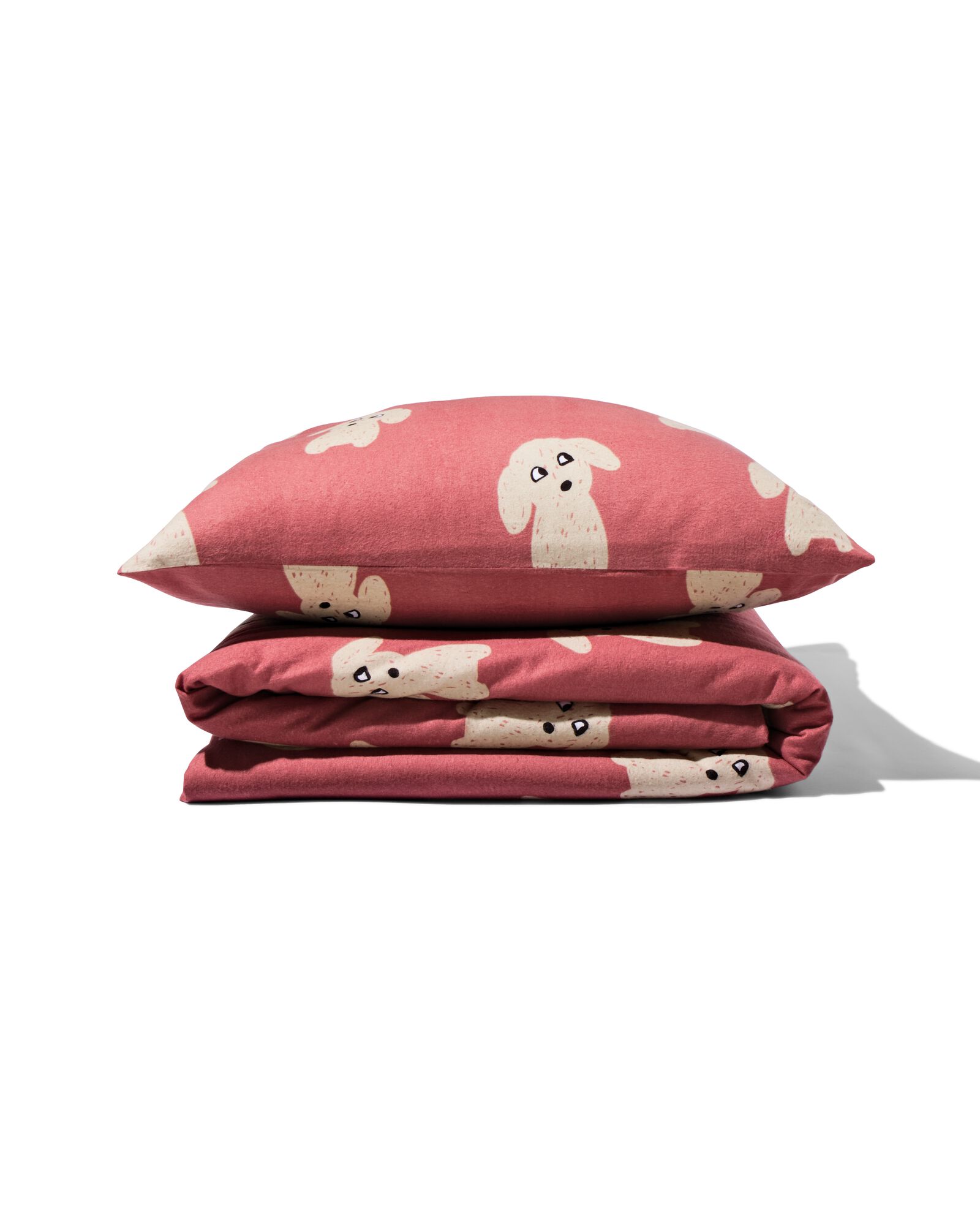 housse de couette enfant flanelle 140 x 200 chien rouge  - 5760091 - HEMA
