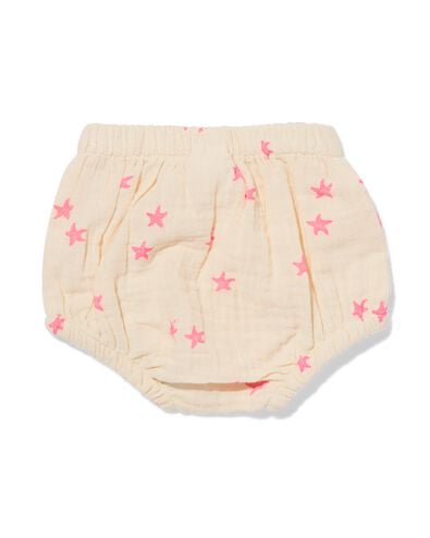 newborn broek comfy fit mousseline sterren ecru ecru - 33452520ECRU - HEMA
