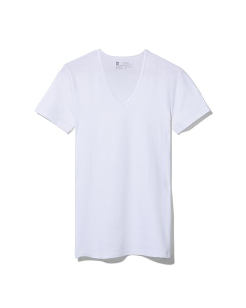 2 t-shirts homme slim fit col en v sans coutures blanc blanc - 1000009976 - HEMA
