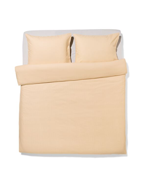 housse de couette 200x200/220cm flanelle à rayures beige - 5700208 - HEMA
