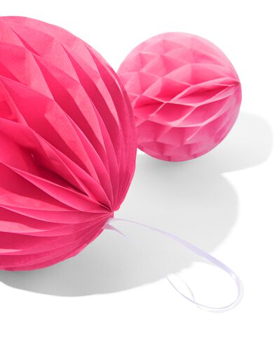 honeycomb bollen roze rood - 3 stuks  - 14250125 - HEMA