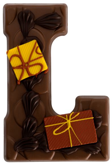 lettre en chocolat au lait d&eacute;cor&eacute;e &agrave; la main 200 g - 1000017008 - HEMA