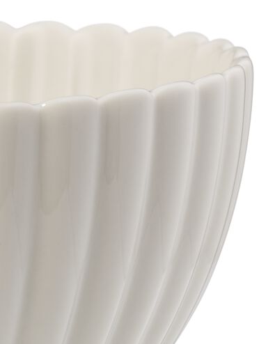 kom &Oslash;12cm Trend aardewerk wit bloem - 9650343 - HEMA