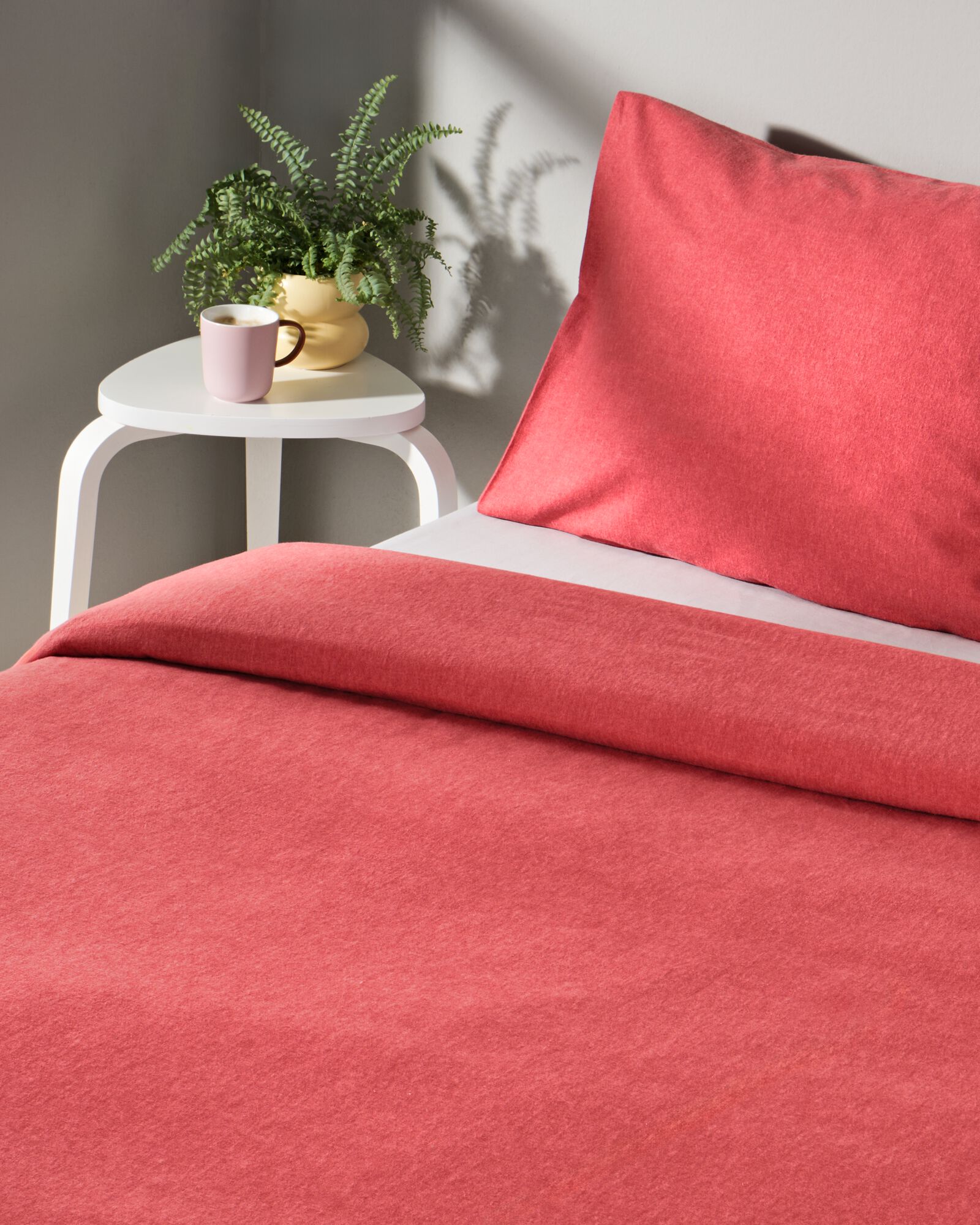 housse de couette flanelle 140 x 200/220 m&eacute;lange rouille - 5770082 - HEMA