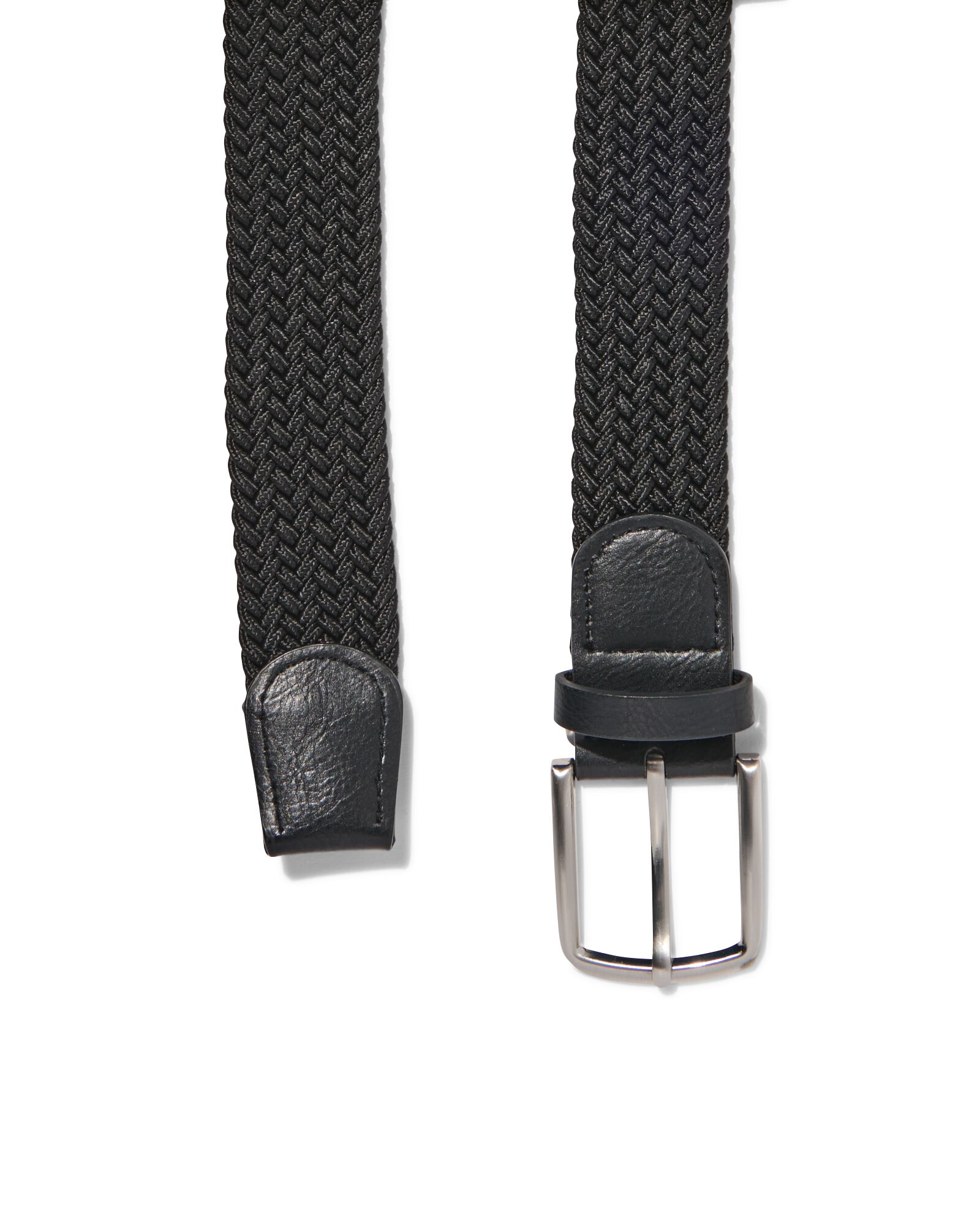 gevlochten elastische heren riem 3.5cm zwart zwart - 1000030030 - HEMA