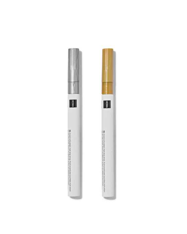 2 marqueurs dor&eacute;/argent&eacute; - 14430070 - HEMA