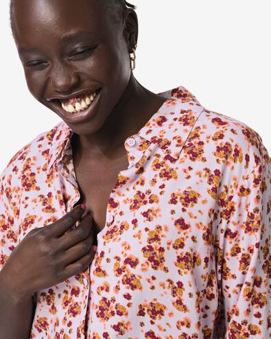 damesblouse Bobbie bloemen lila lila - 36207640LILAC - HEMA