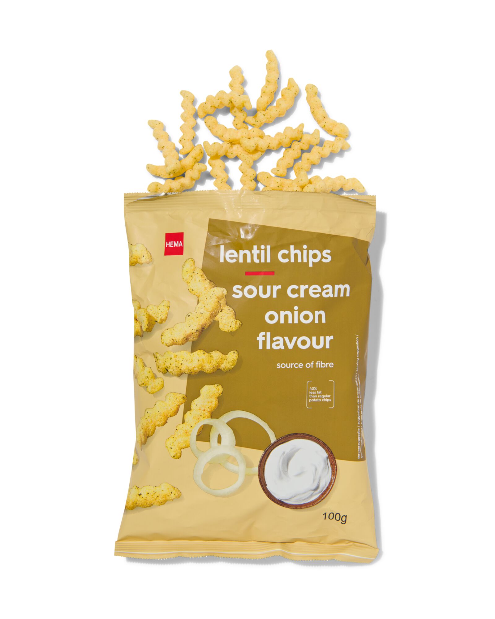 linzenchips met zure room- en uiensmaak 100gram - 10640010 - HEMA