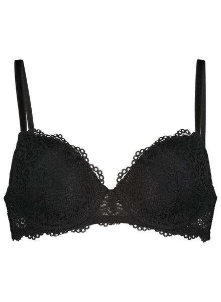 pre-shaped bra with lace and underwires black - HEMA