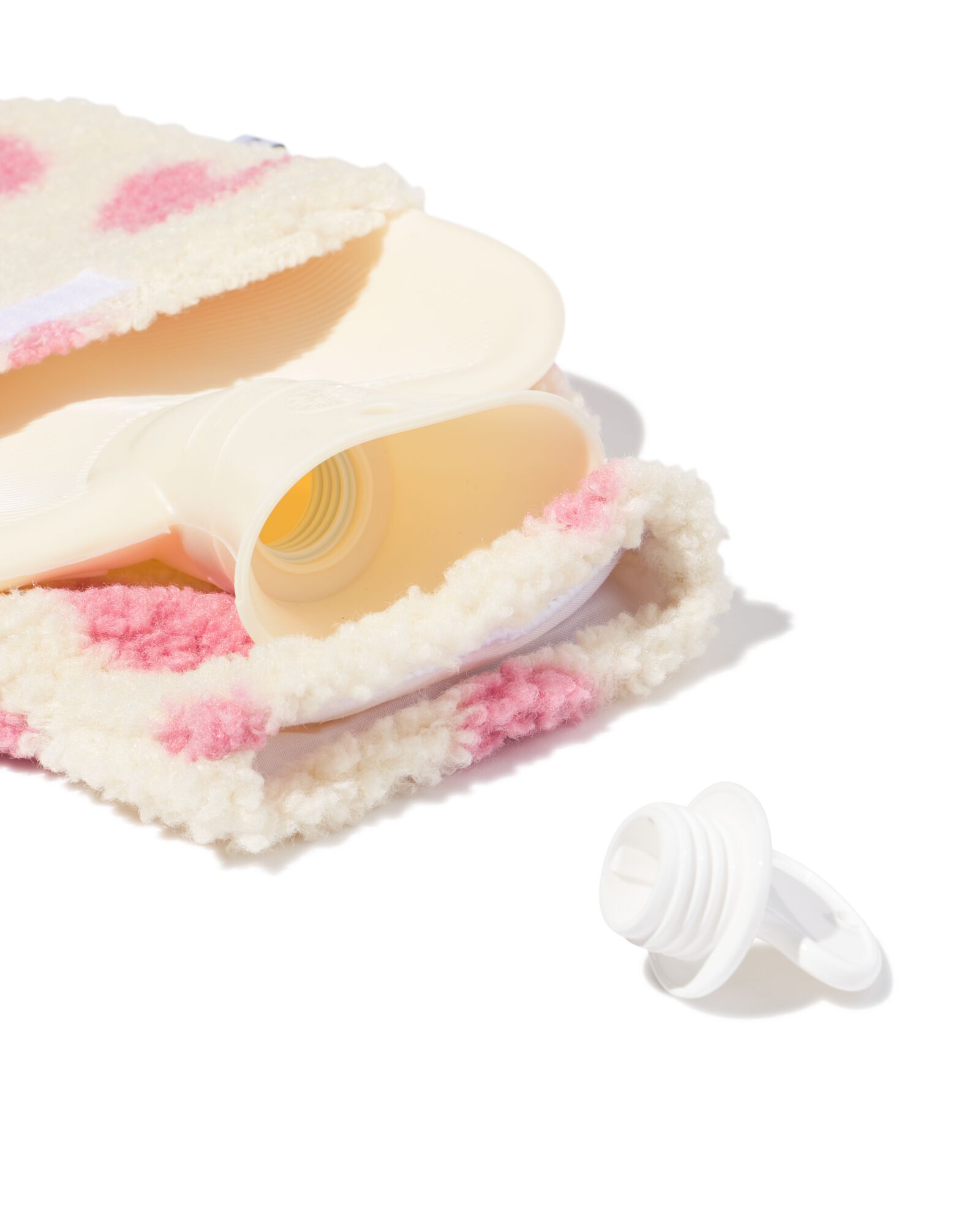 bouillotte 33 cm c&oelig;urs cr&egrave;me - 61100244 - HEMA