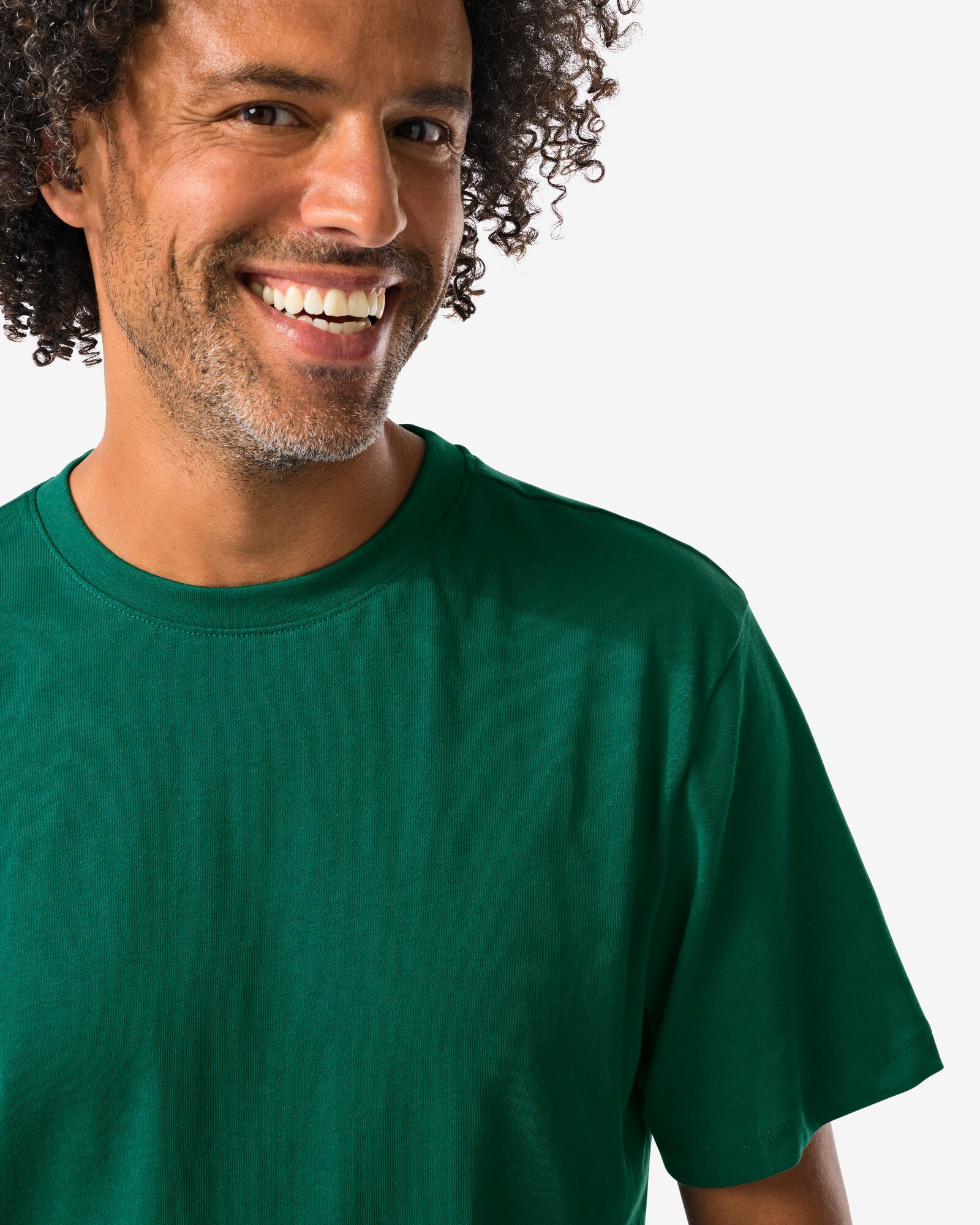 heren T-shirt donkergroen donkergroen - 2190370DARKGREEN - HEMA