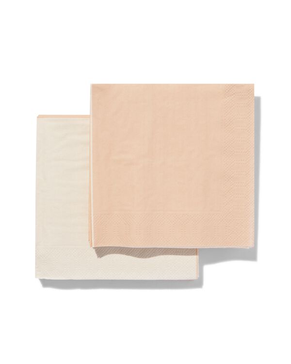 serviettes beige duo 24 x 24 cm - 14250189 - HEMA