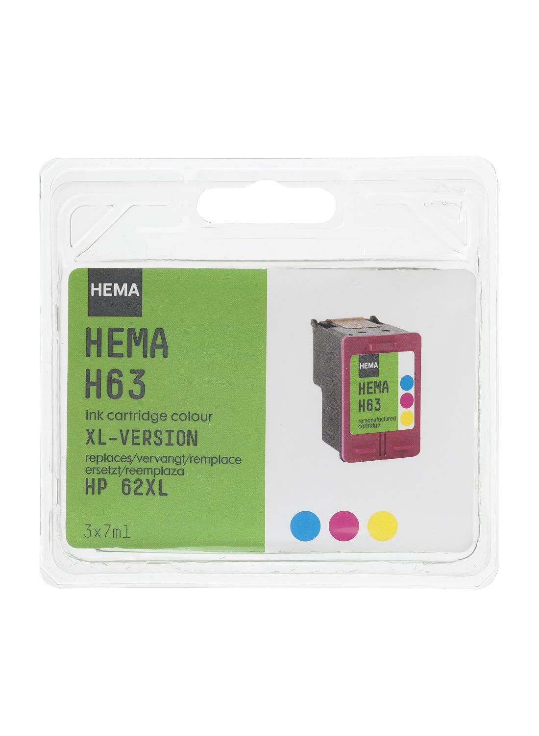 Meter persoonlijkheid Evenement 3-pak HEMA H63 vervangt HP 62XL - HEMA