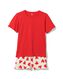 pyjacourt femme coton avec coeurs rouge XL - 23480144 - HEMA