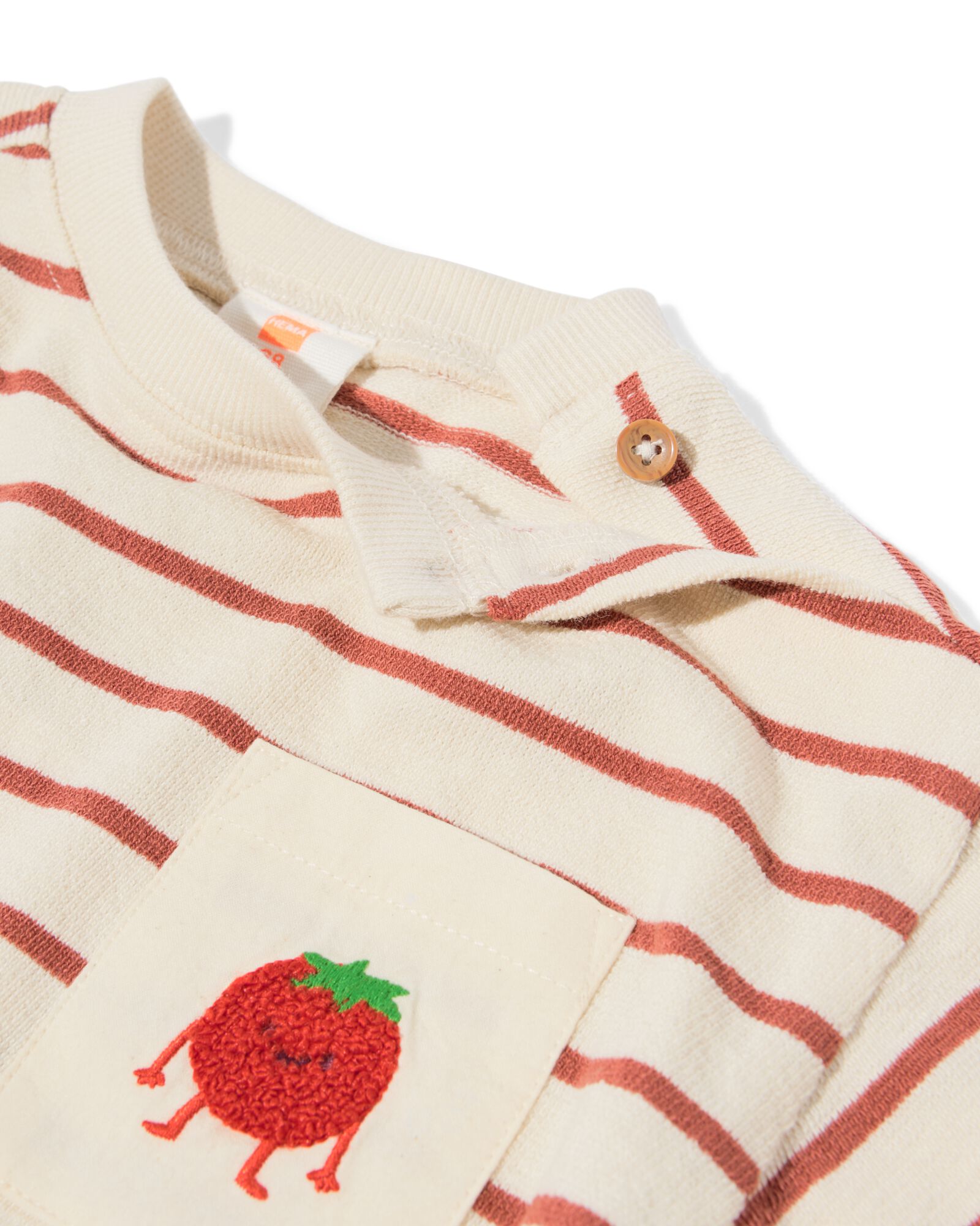 baby T-shirt jersey strepen bruin bruin - 33183070BROWN - HEMA