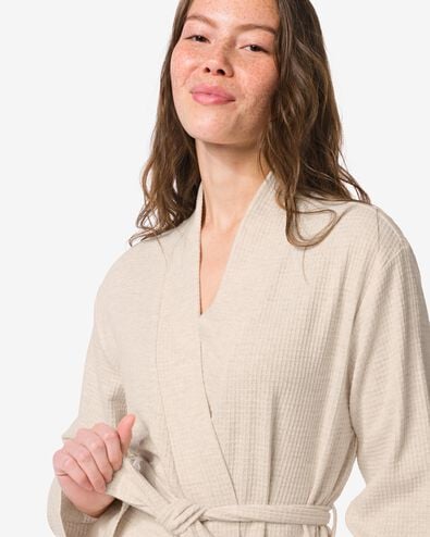 damesbadjas katoen wafelstructuur naturel naturel - 23400395NATURAL - HEMA
