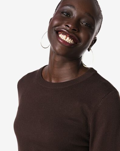 damestrui Lila fijngebreid bruin - 36207170BROWN - HEMA