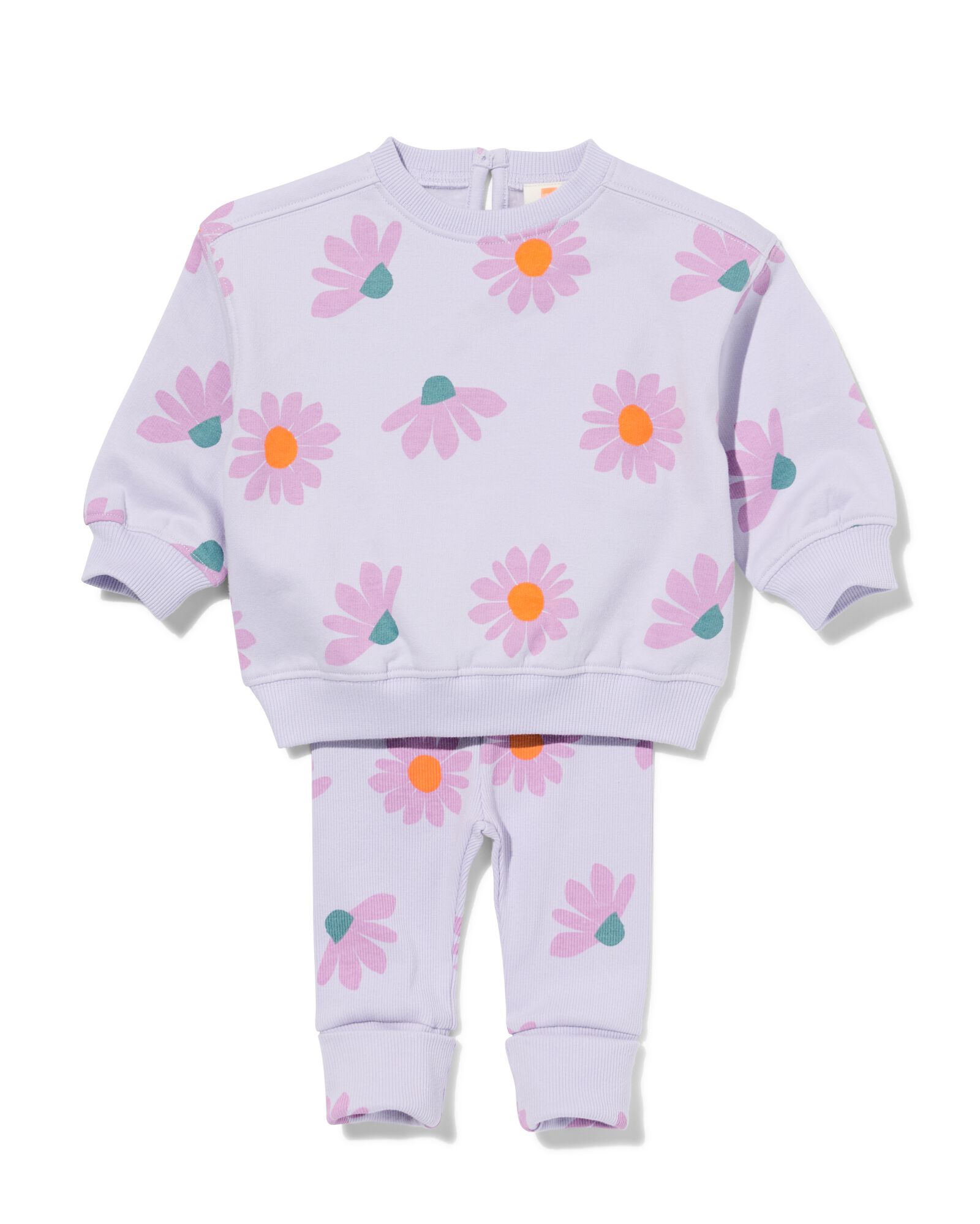 Baby-Mitwachskleidung Sweatset Blumen violett - 33089360PURPLE - HEMA