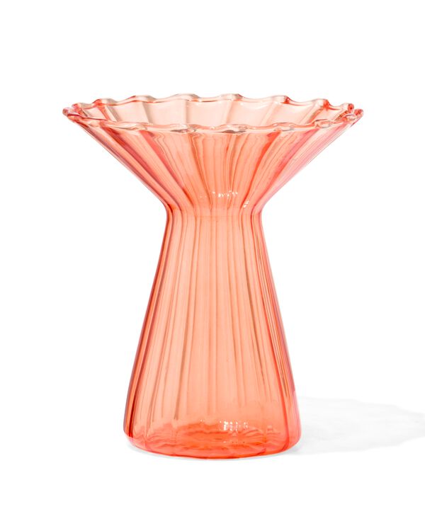 vase pour b&acirc;tonnets parfum&eacute;s ⌀10x12cm verre &agrave; collerette orange - 13507534 - HEMA