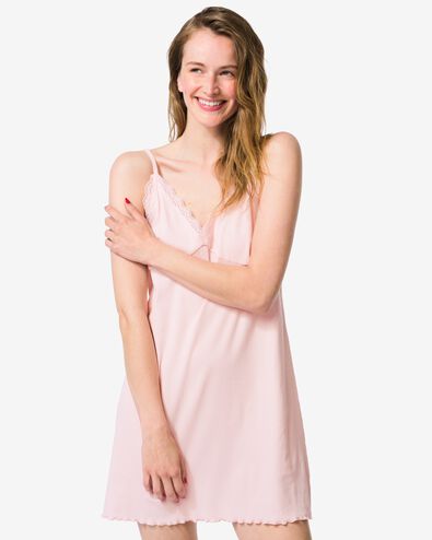 nuisette femme c&ocirc;tel&eacute;e rose p&acirc;le rose p&acirc;le - 23401275LIGHTPINK - HEMA