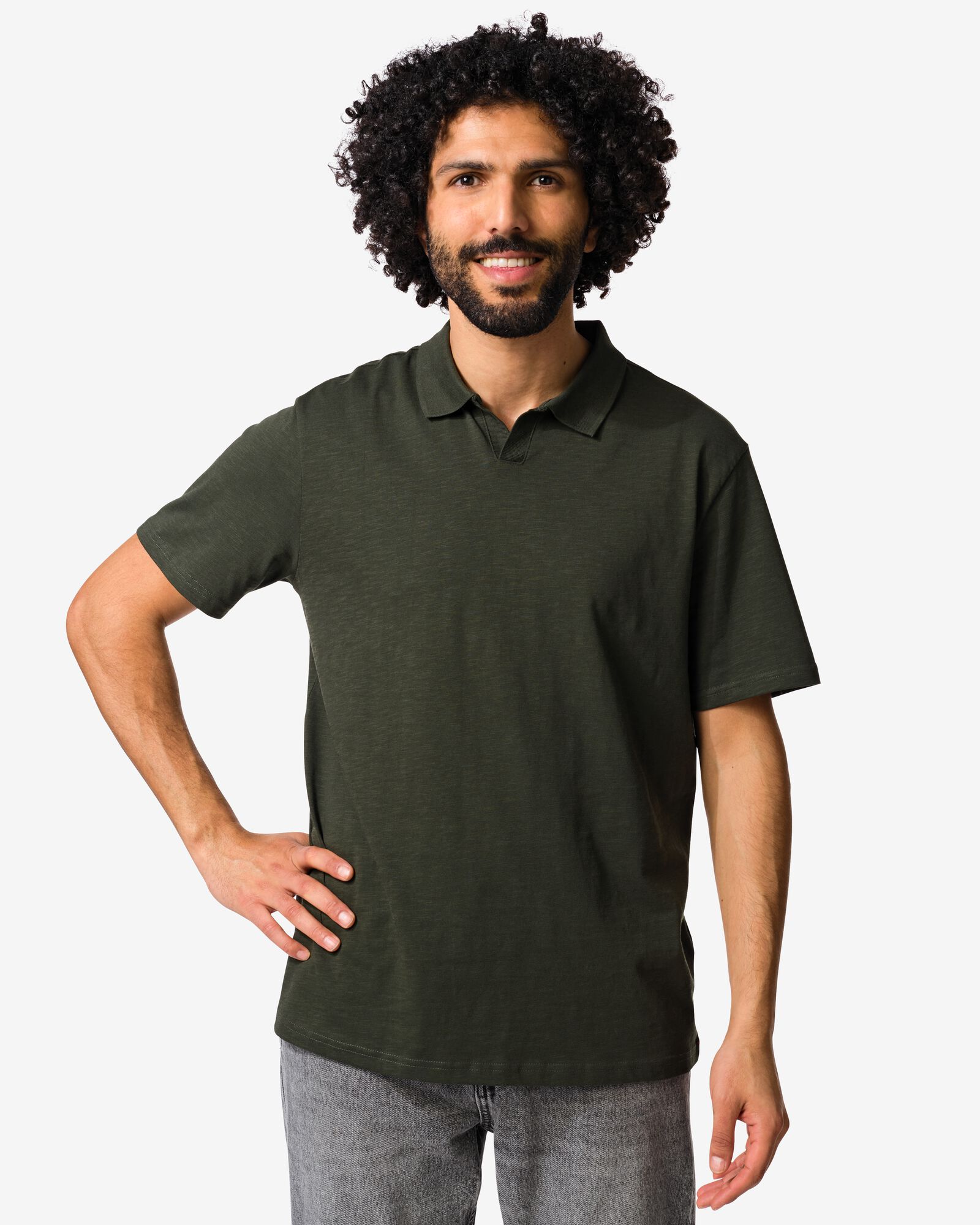Herrenpolo Jack, Slub dunkelgr&uuml;n dunkelgr&uuml;n - 2179110DARKGREEN - HEMA