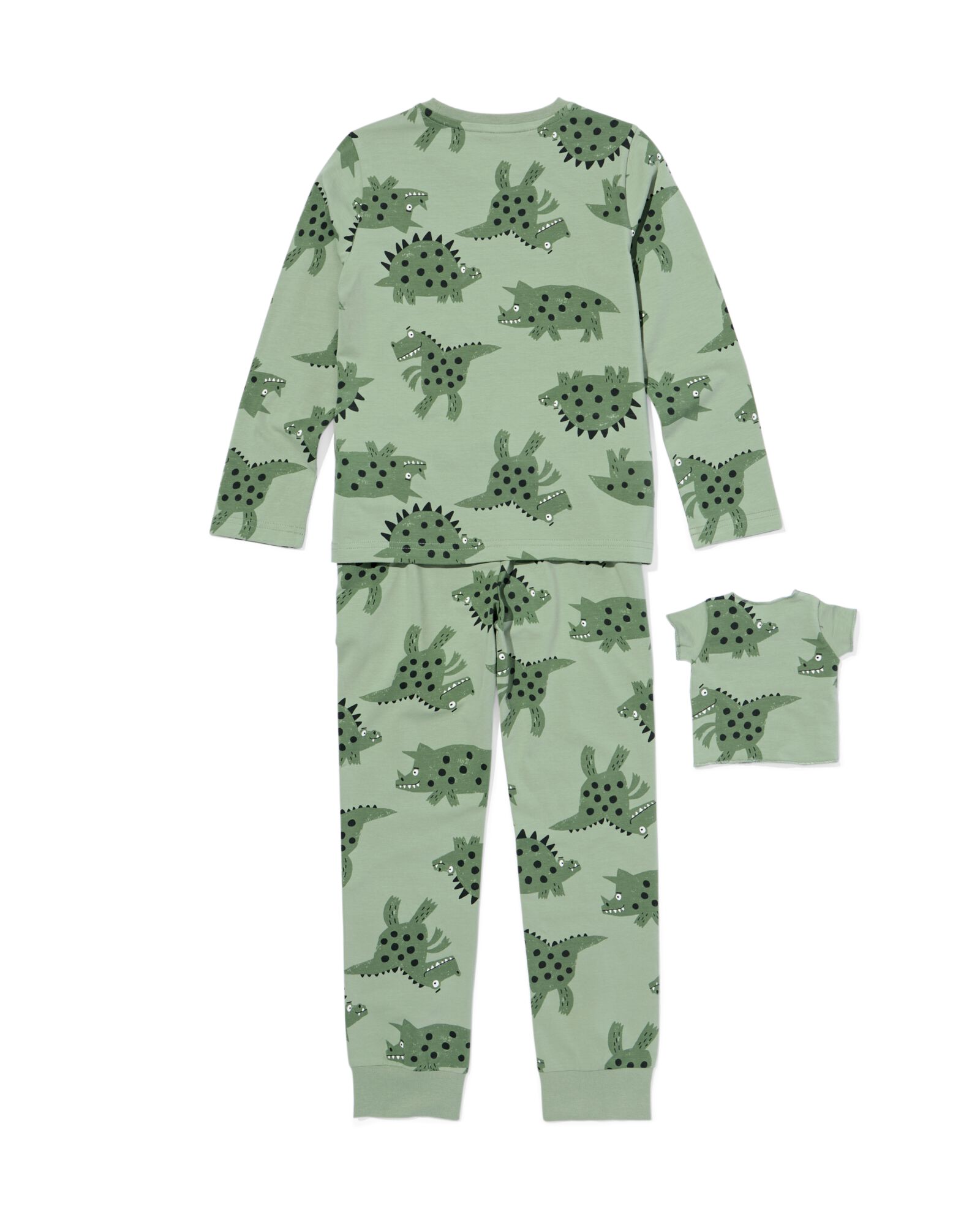 pyjama dinosaure enfant avec pyjama doudou vert fonc&eacute; vert fonc&eacute; - 23000350DARKGREEN - HEMA