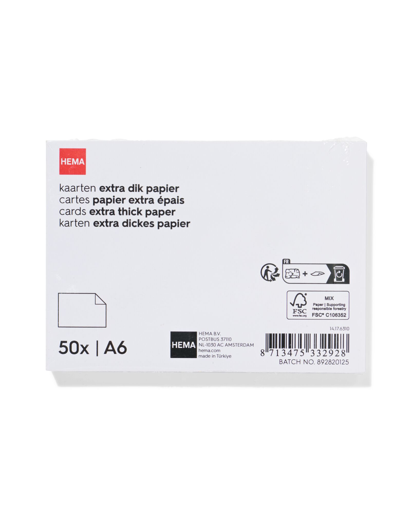 50er-Pack Blankokarten, DIN A6 - 14176310 - HEMA