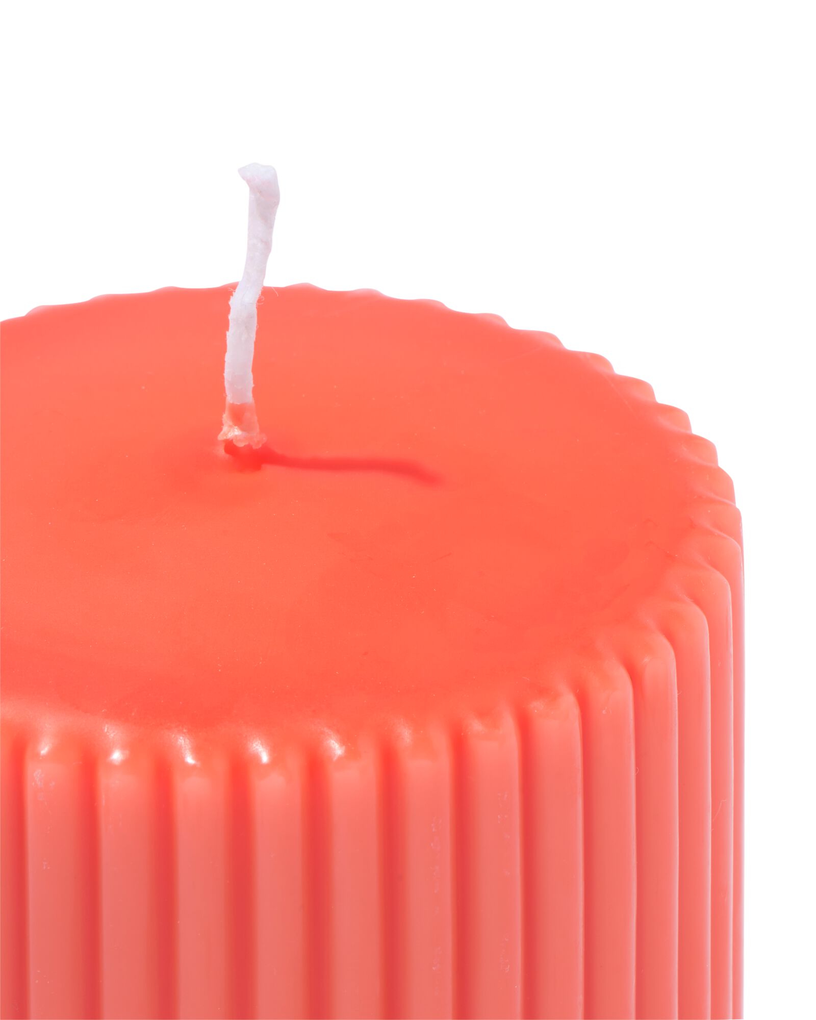 bougie pilier ⌀10x10cm nervur&eacute;e orange - 13509063 - HEMA