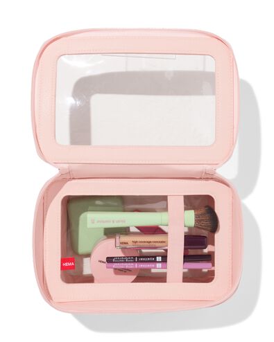 toilettas 23x15x9cm dubbellaags transparant - 11890729 - HEMA