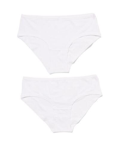 2 hipsters femme coton stretch blanc blanc - 1000030309 - HEMA