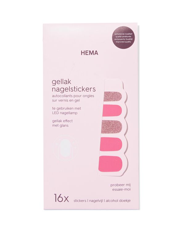 autocollants ongles gel rose - 16 pi&egrave;ces - 11249076 - HEMA