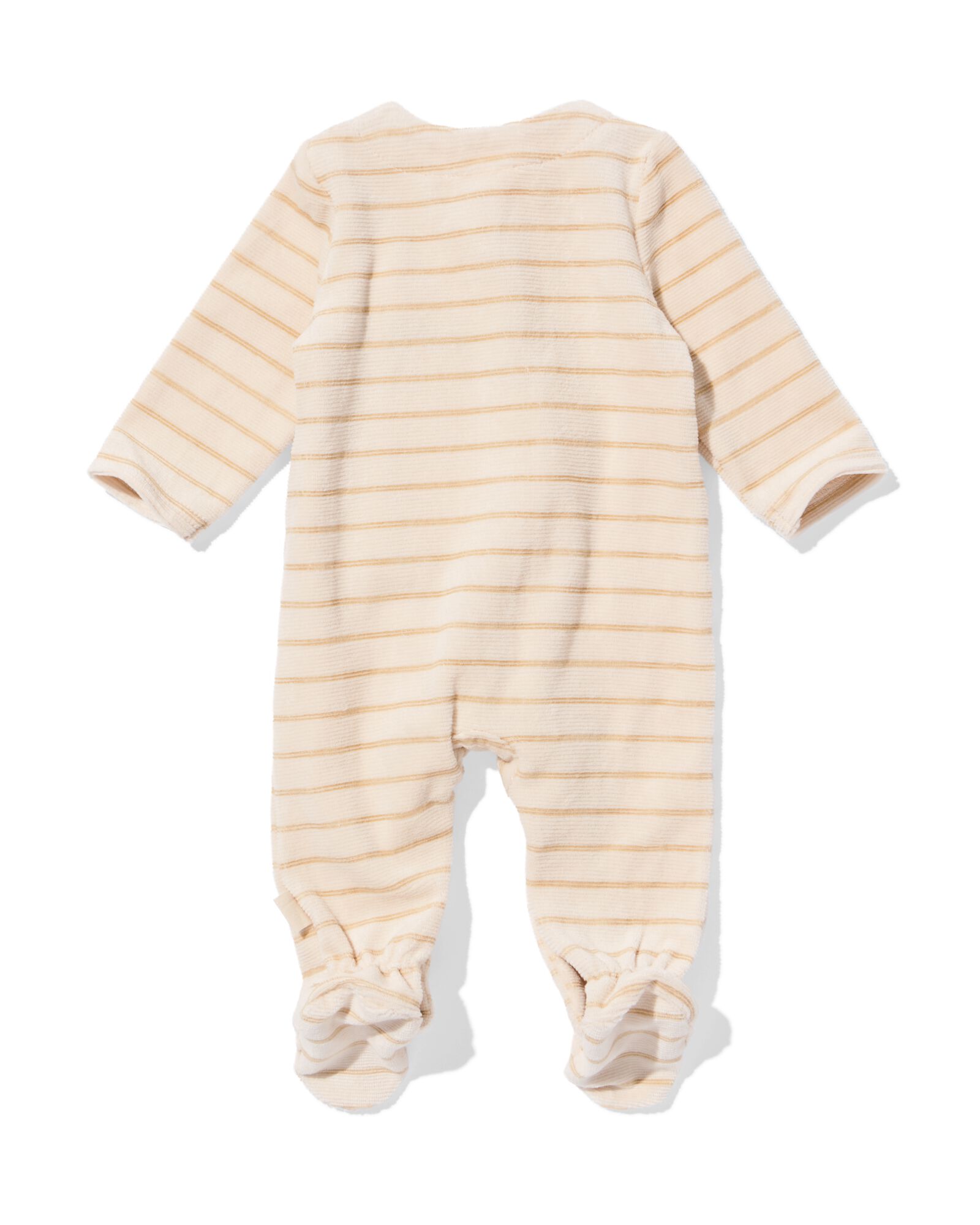 newborn boxpakje velours rib strepen zand zand - 33447520SAND - HEMA