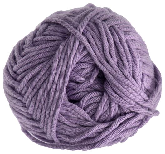 fil à tricoter et à crocheter en coton recyclé 85m lilas lilas recycled cotton - 1400245 - HEMA