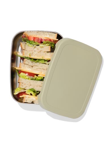 bo&icirc;te &agrave; lunch 14,3x18,9x5,8cm en acier inoxydable vert  - 80650206 - HEMA