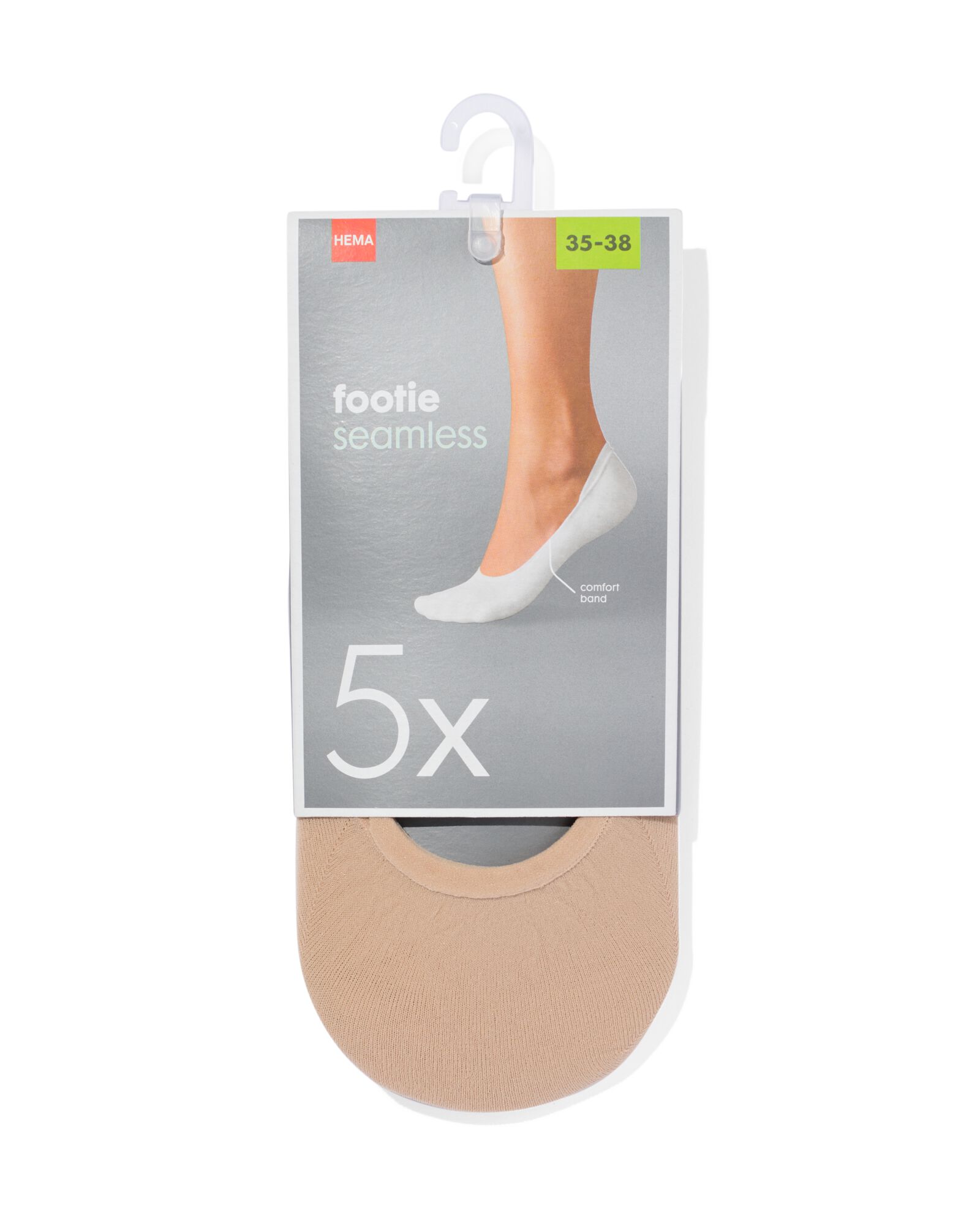 5 paires de socquettes basses femme sans couture naturel naturel - 1000024223 - HEMA