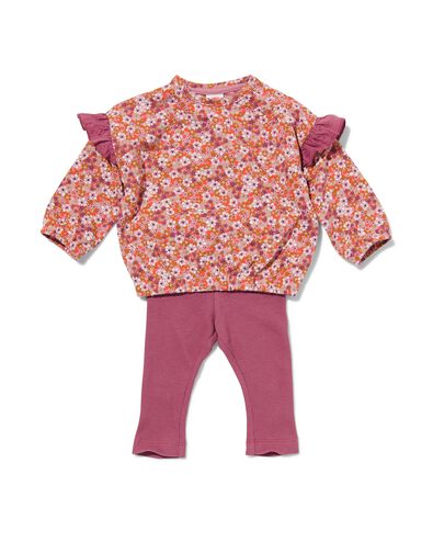 kledingset baby legging en sweater roze 98 - 33004557 - HEMA