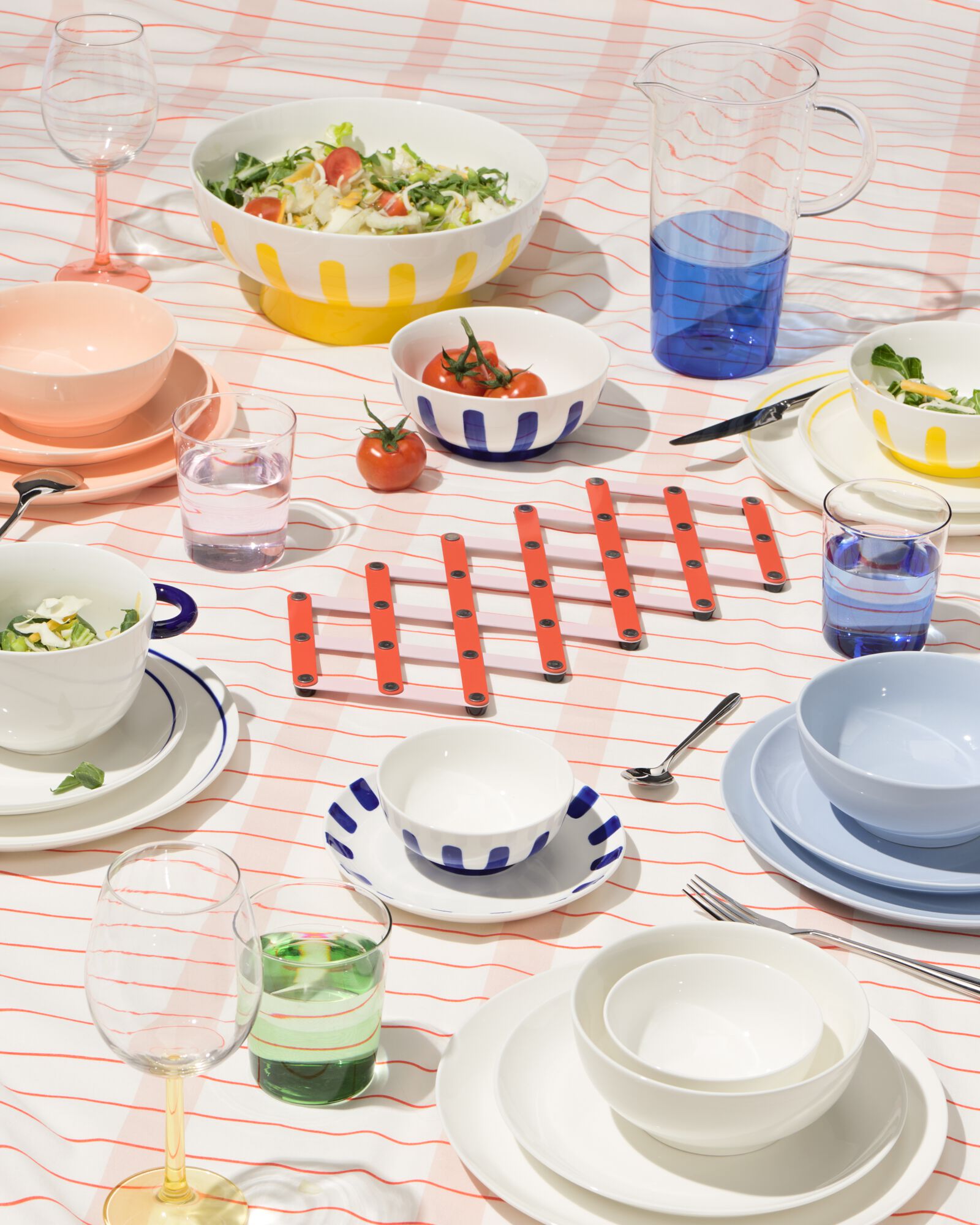 assiette &agrave; dessert &Oslash;17cm - new bone blanc et bleu - vaisselle d&eacute;pareill&eacute;e - 9650008 - HEMA