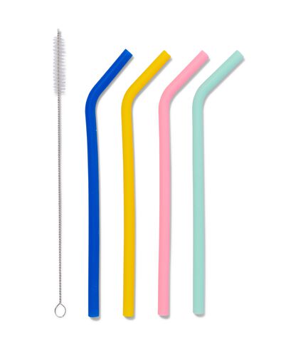 4 pailles en silicone - 14200388 - HEMA