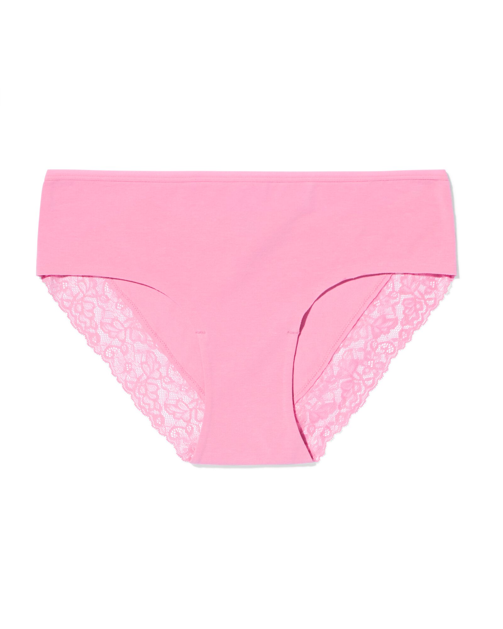 Damen-Hipster aus Baumwolle mit Spitze rosa - 19601835PINK - HEMA