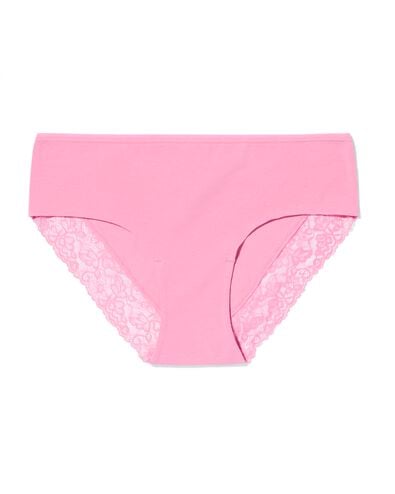Damen-Hipster aus Baumwolle mit Spitze rosa - 19601835PINK - HEMA