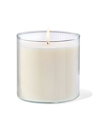 Duftkerze in geripptem Glas &Oslash;10&times;10 Leinen - 13502387 - HEMA