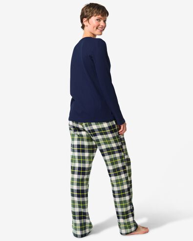 Damenpyjama, Flanell, kariert dunkelblau - 23401020DARKBLUE - HEMA