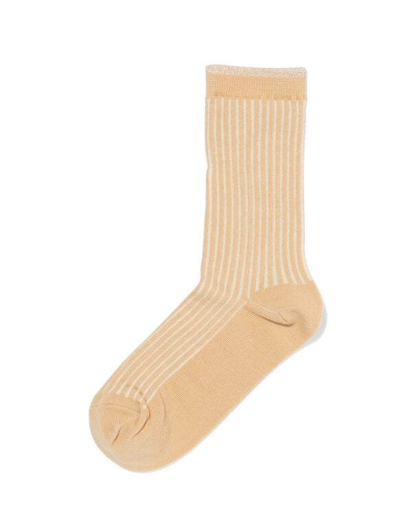 damessokken strepen zand zand - 4280705SAND - HEMA