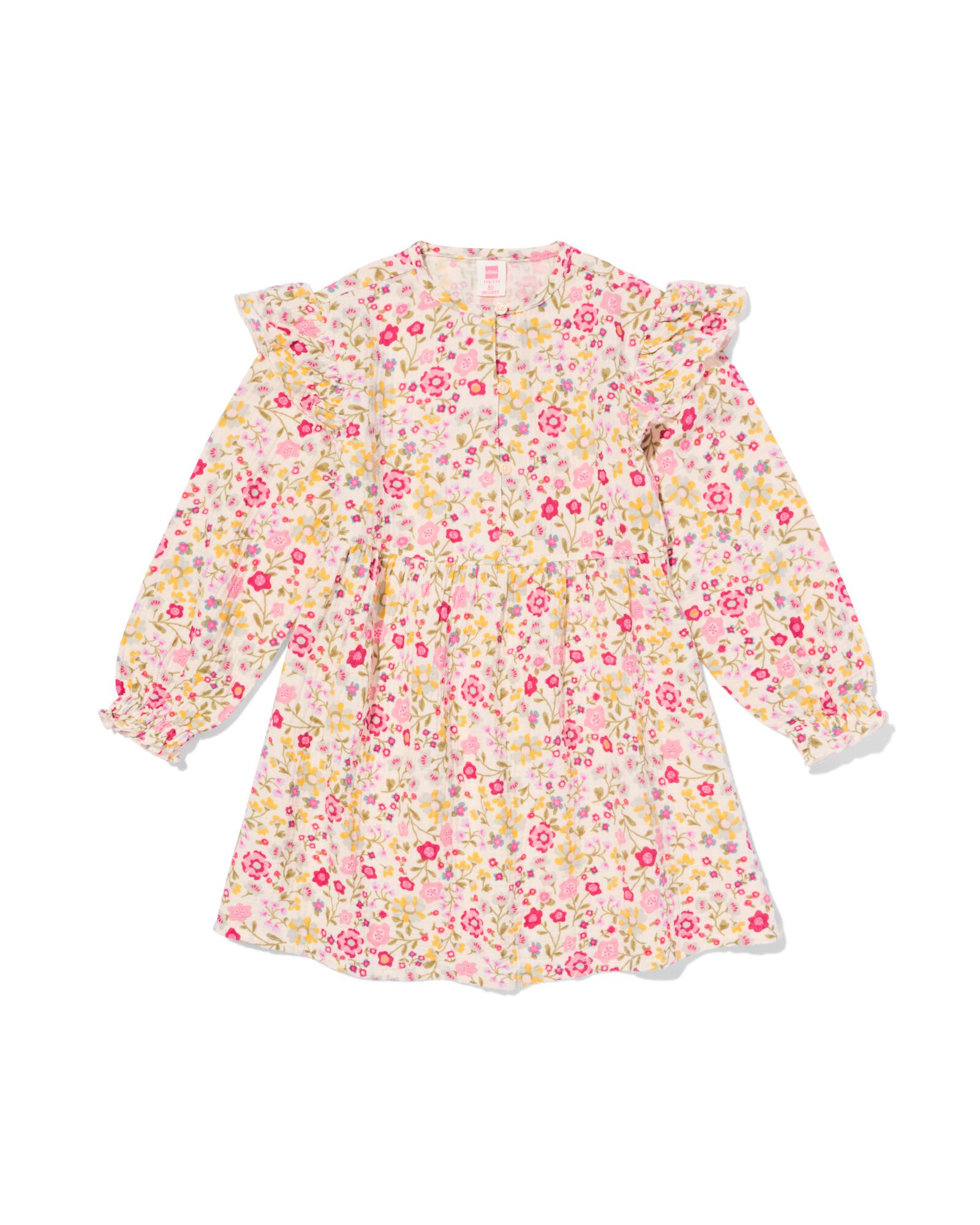Kinderkleid mit Blumen ecru ecru - 30841359ECRU - HEMA