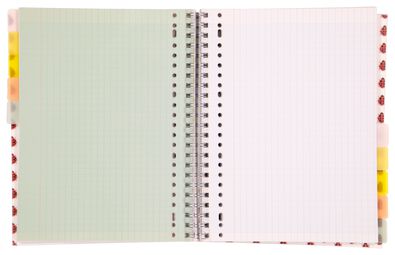 cahier à spirale 10-en-1 A4 à grands carreaux (Seyès) coccinelles - 14120175 - HEMA
