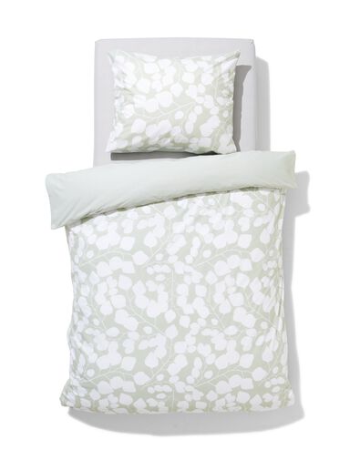 housse de couette en coton doux 140x200/220 feuilles vertes - 5790200 - HEMA
